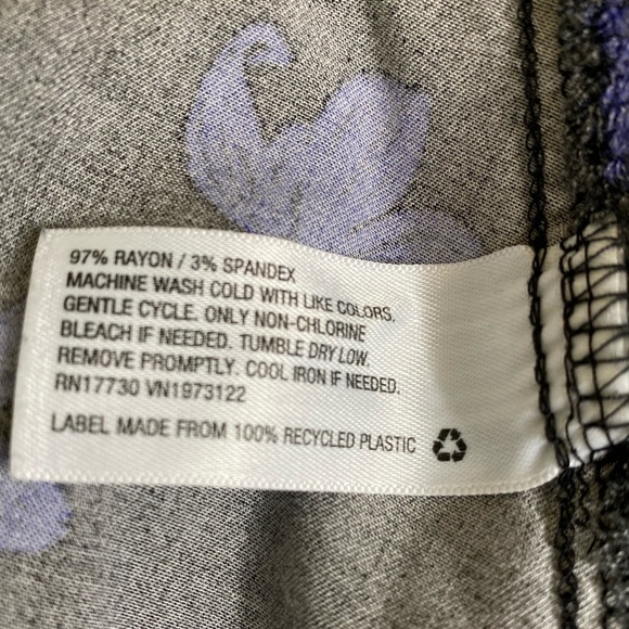 Ava & Viv Floral Black  and Purple Short Sleeve
Flowy Dress Sz XXL - Picture 8 of 8